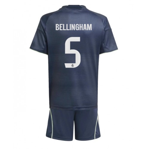 Stroje piłkarskie Real Madrid Jude Bellingham #5 Koszulka Wyjazdowej dla dzieci 2025-26 Krótki Rękaw (+ szorty)